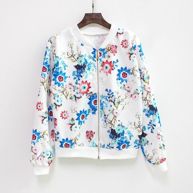 Hermicci NEW Flower Print Women Basic Coats