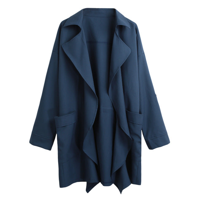 Trench Coat Pocket Long Sleeve Casual