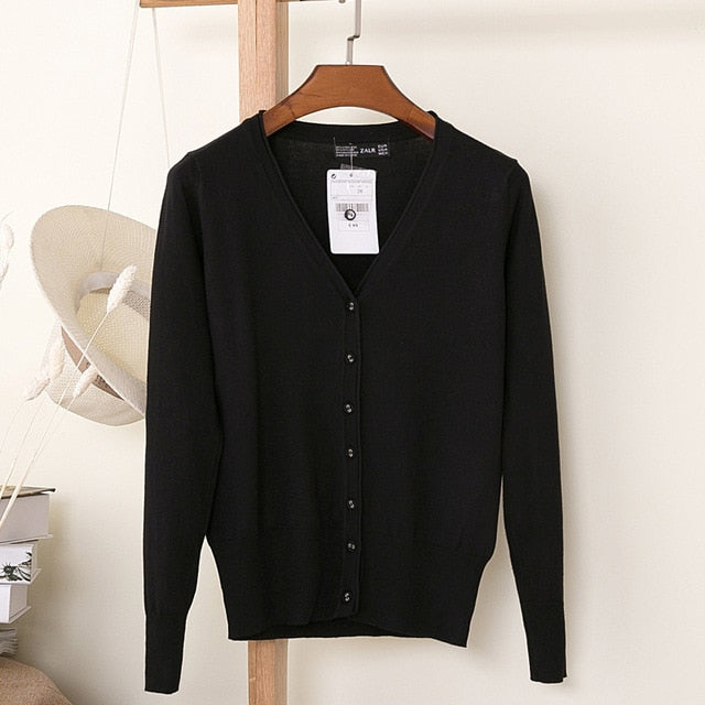 V-Neck Long Sleeve Crochet Knit Sweater Coat
