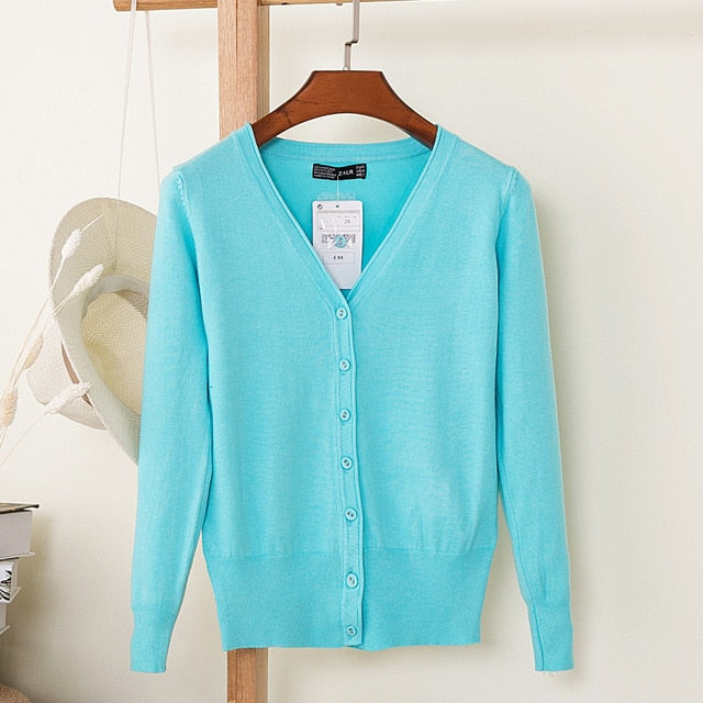 V-Neck Long Sleeve Crochet Knit Sweater Coat