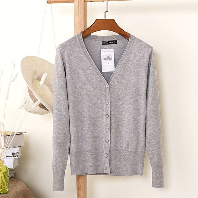V-Neck Long Sleeve Crochet Knit Sweater Coat