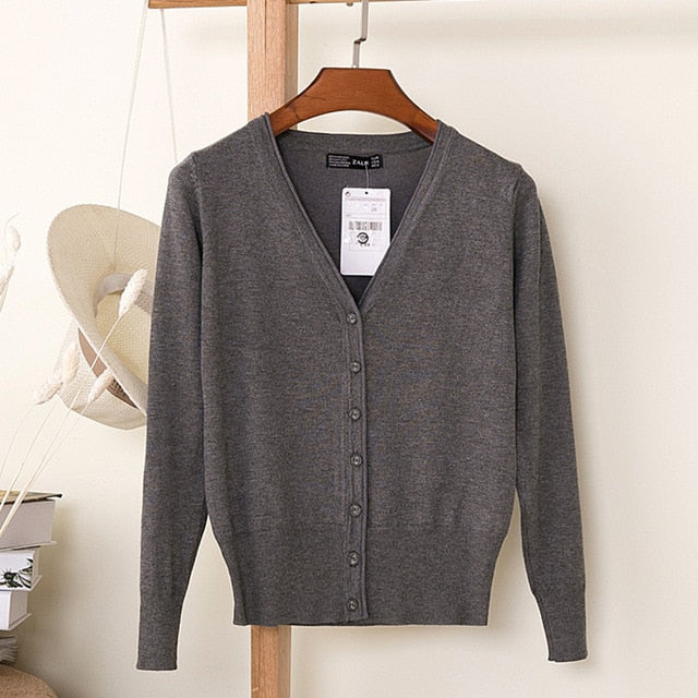 V-Neck Long Sleeve Crochet Knit Sweater Coat