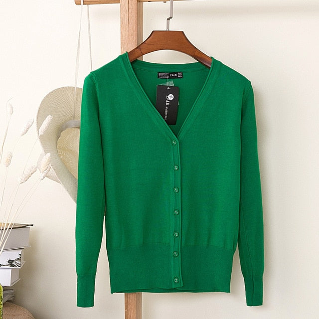 V-Neck Long Sleeve Crochet Knit Sweater Coat
