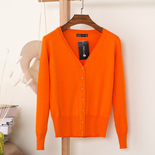 V-Neck Long Sleeve Crochet Knit Sweater Coat