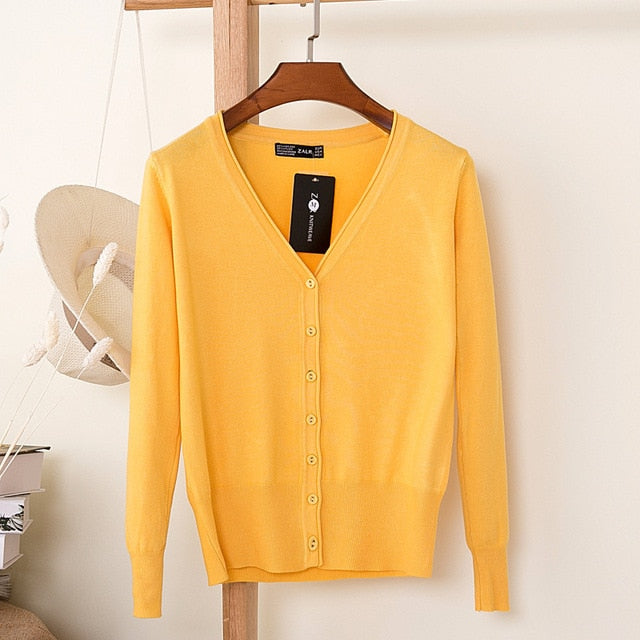 V-Neck Long Sleeve Crochet Knit Sweater Coat