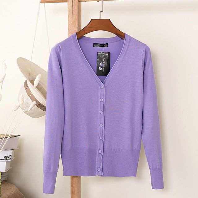 V-Neck Long Sleeve Crochet Knit Sweater Coat