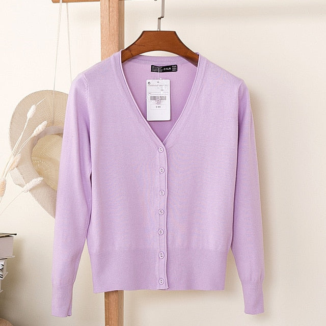 V-Neck Long Sleeve Crochet Knit Sweater Coat