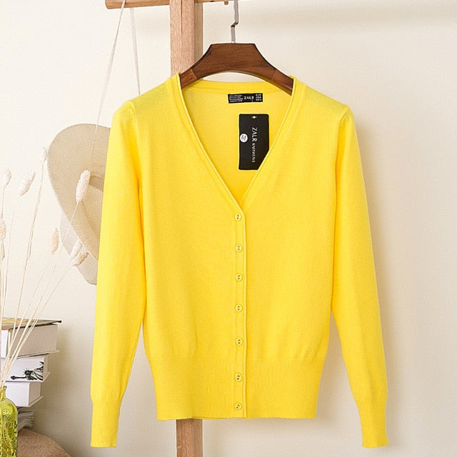 V-Neck Long Sleeve Crochet Knit Sweater Coat