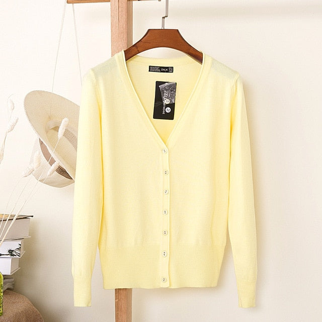 V-Neck Long Sleeve Crochet Knit Sweater Coat