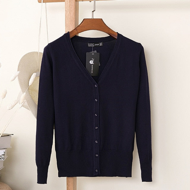 V-Neck Long Sleeve Crochet Knit Sweater Coat
