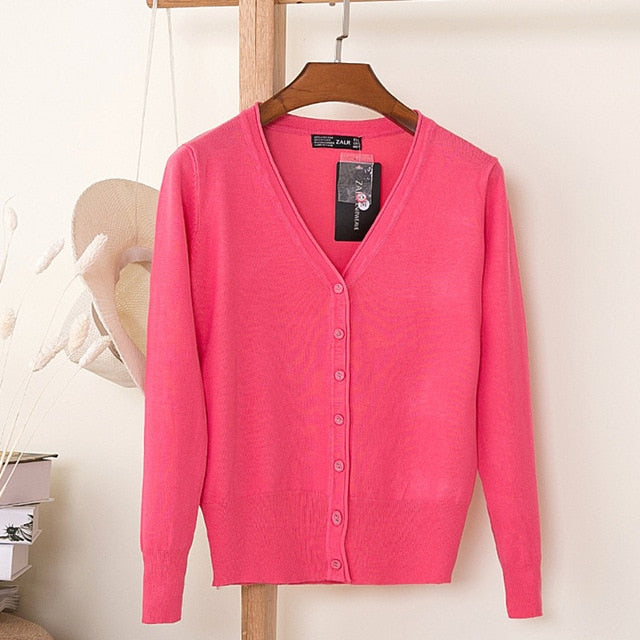 V-Neck Long Sleeve Crochet Knit Sweater Coat