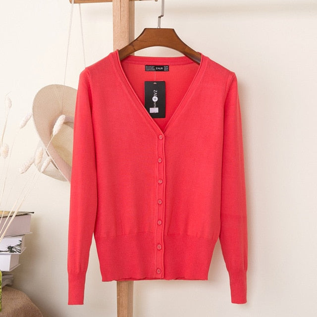 V-Neck Long Sleeve Crochet Knit Sweater Coat
