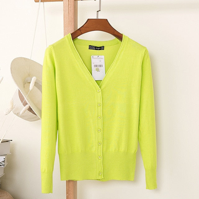 V-Neck Long Sleeve Crochet Knit Sweater Coat