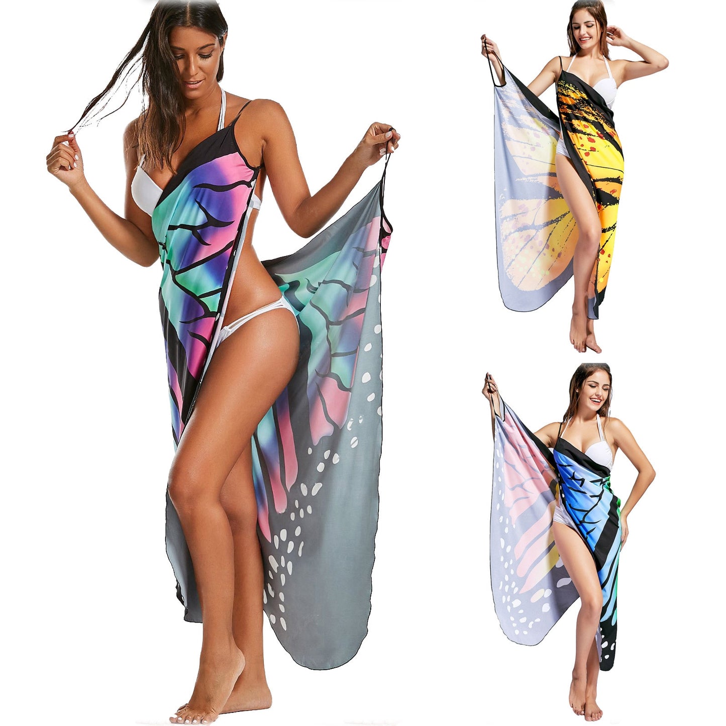 Jeebel Printed Playa Cover Up Wrap Slip Beach