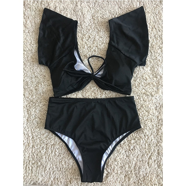 Swimsuit Leopard Bikini Push Up Frill Bikini