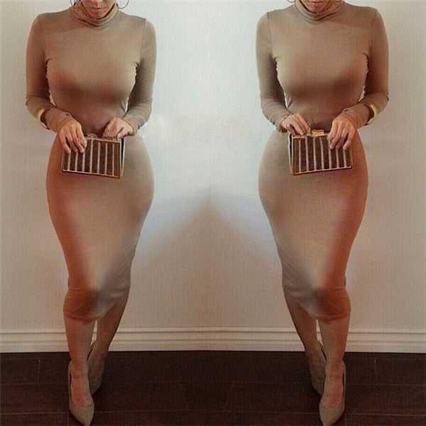 Slim Long Sleeve Bodycon Dress