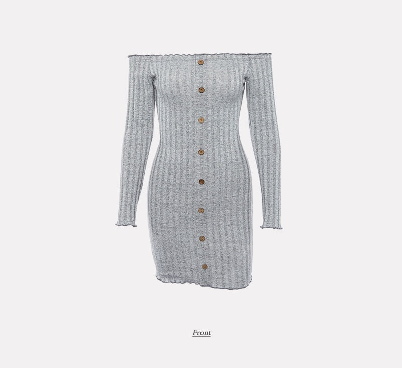 Bodycon Off Shoulder Long Sleeve