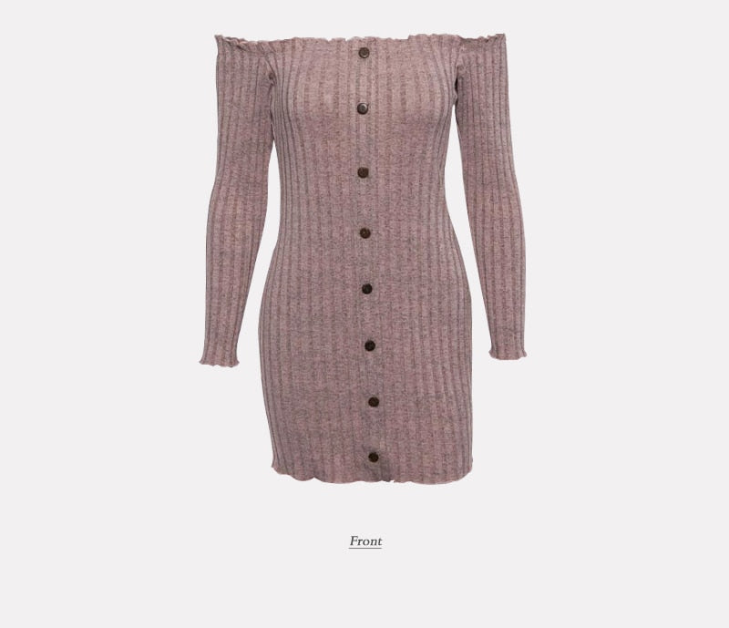 Bodycon Off Shoulder Long Sleeve