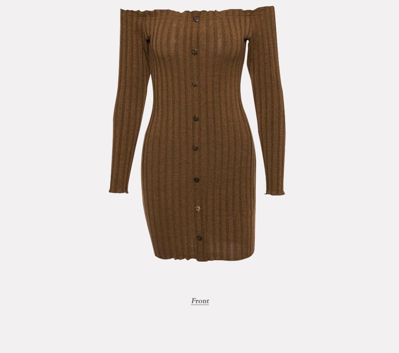 Bodycon Off Shoulder Long Sleeve
