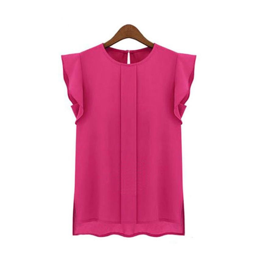 Loose Chiffon Short Sleeveless Elegant Blouse