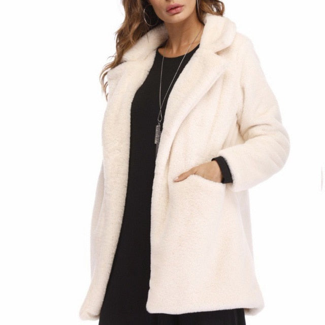 Faux Fur Coat Women Long Sleeve Thick Warm Flurry Jackets