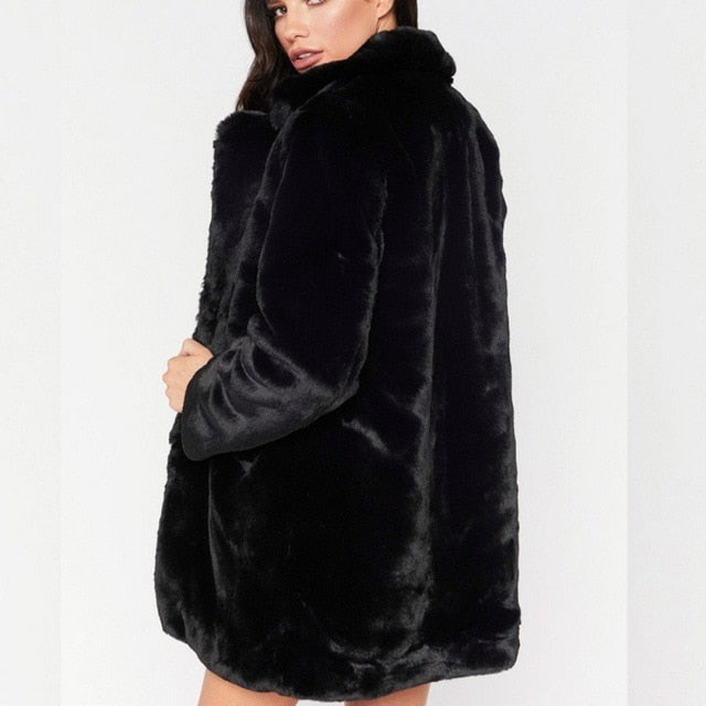 Faux Fur Coat Women Long Sleeve Thick Warm Flurry Jackets