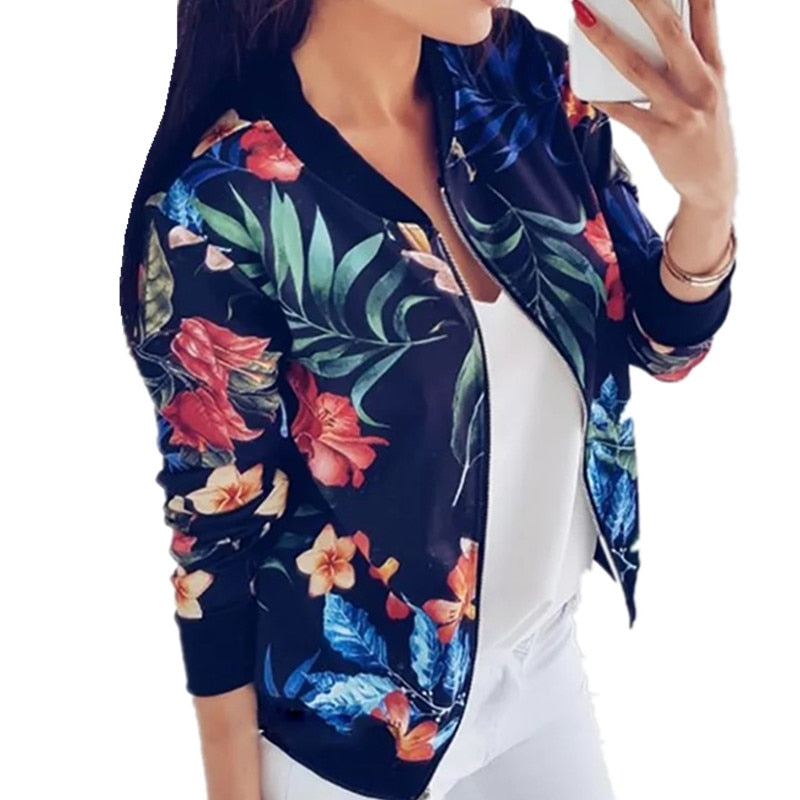 LOSSKY Retro Floral Print Women Coat