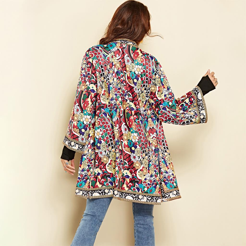Ethnic Floral Print Jacket