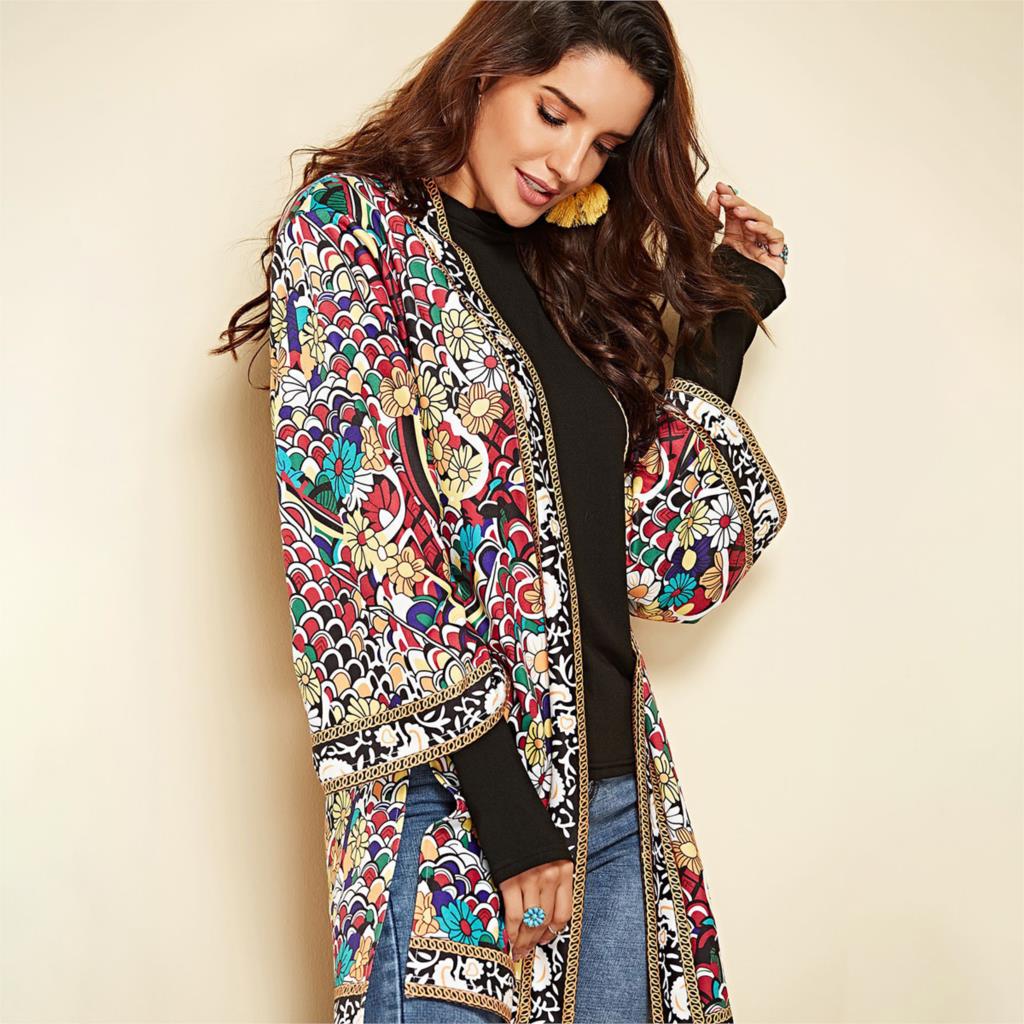 Ethnic Floral Print Jacket