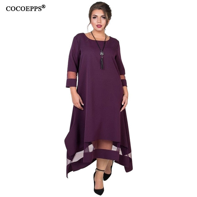 Mesh Elegant Women Dress Large Size Long Maxi Dress