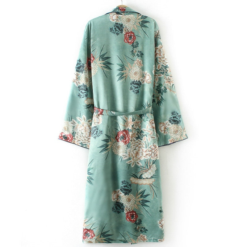 hirigin Women Autumn Floral Long Coat