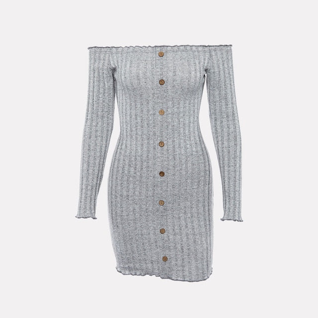 Bodycon Off Shoulder Long Sleeve