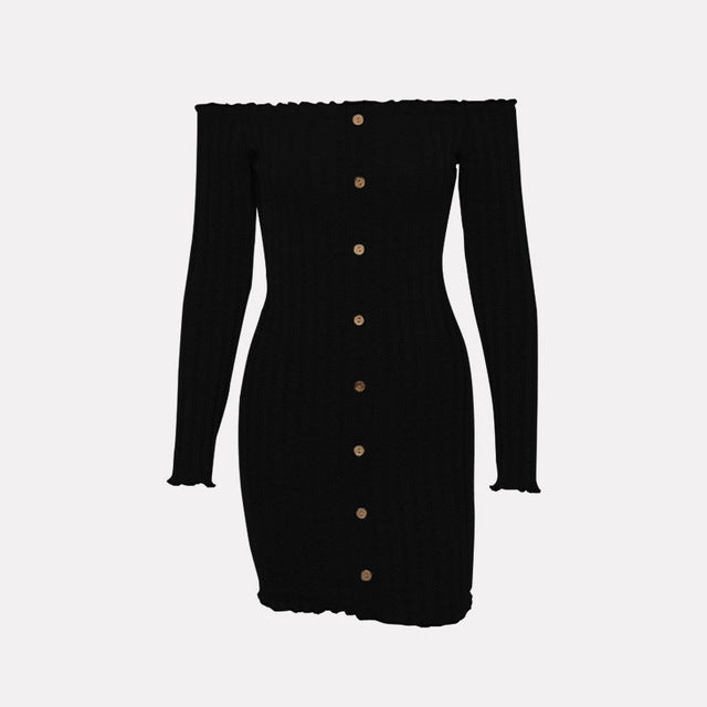 Bodycon Off Shoulder Long Sleeve