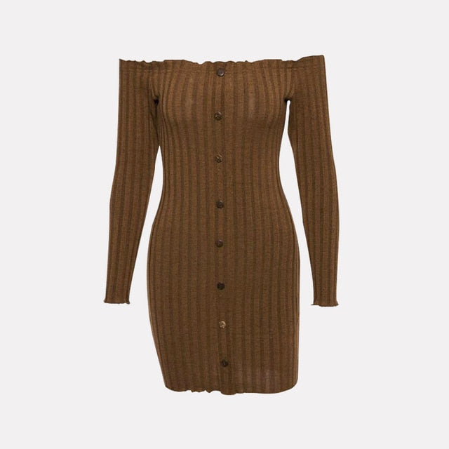 Bodycon Off Shoulder Long Sleeve