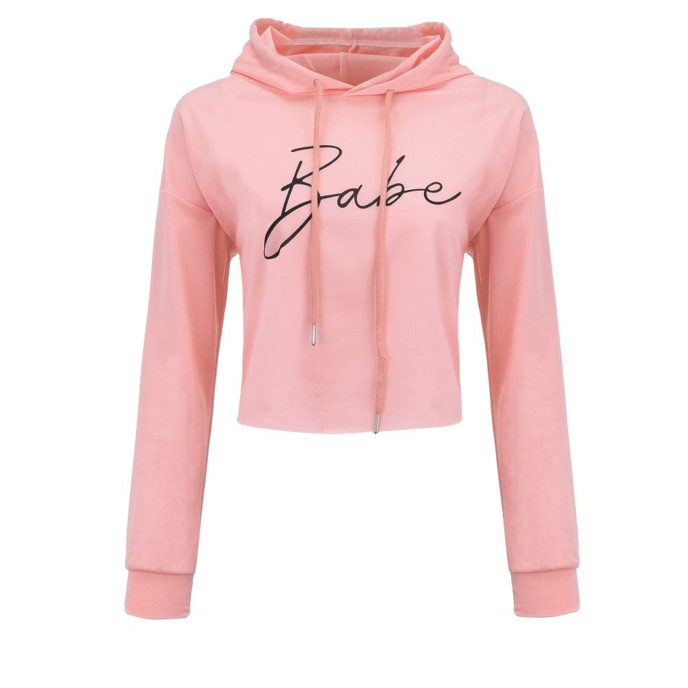 Womens Fashion Letter Print Hoodie Sweatshirt