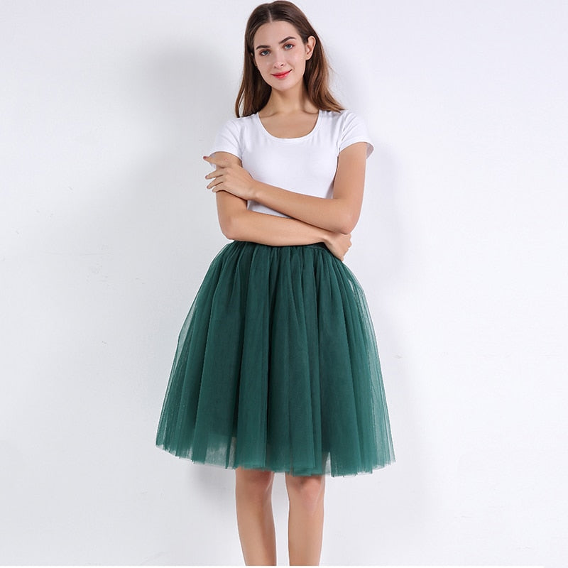 5 Layers 60cm Princess Midi Tulle Skirt
