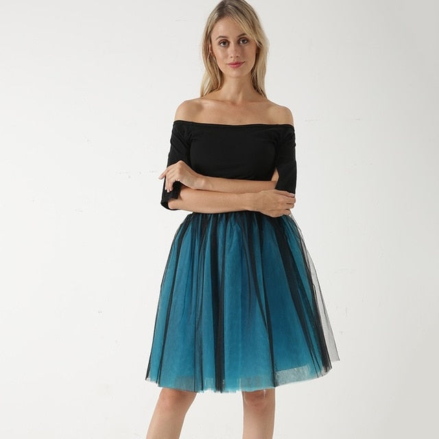5 Layers 60cm Princess Midi Tulle Skirt