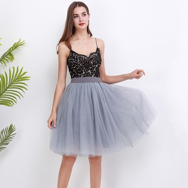 5 Layers 60cm Princess Midi Tulle Skirt