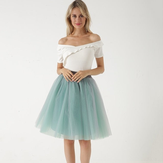 5 Layers 60cm Princess Midi Tulle Skirt