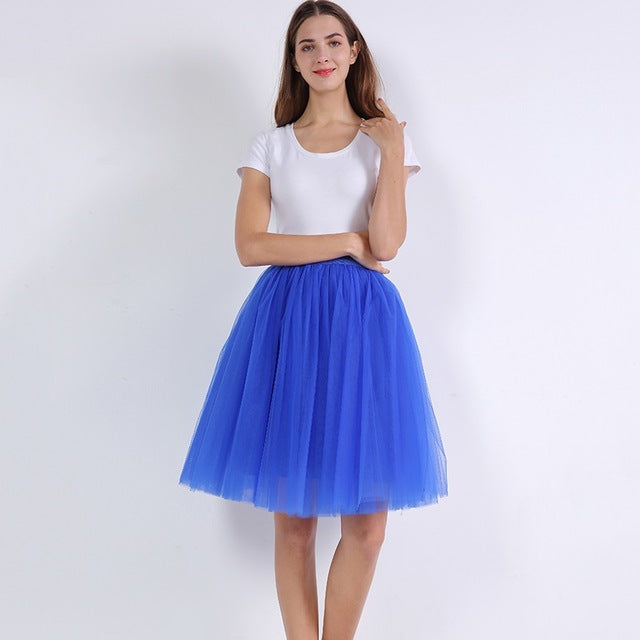 5 Layers 60cm Princess Midi Tulle Skirt