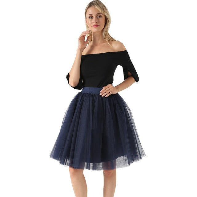 5 Layers 60cm Princess Midi Tulle Skirt