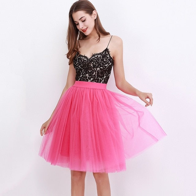 5 Layers 60cm Princess Midi Tulle Skirt