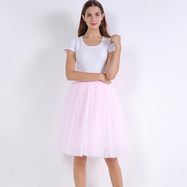 5 Layers 60cm Princess Midi Tulle Skirt