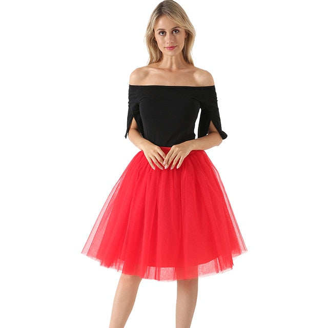 5 Layers 60cm Princess Midi Tulle Skirt