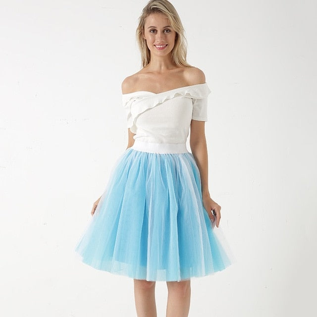 5 Layers 60cm Princess Midi Tulle Skirt