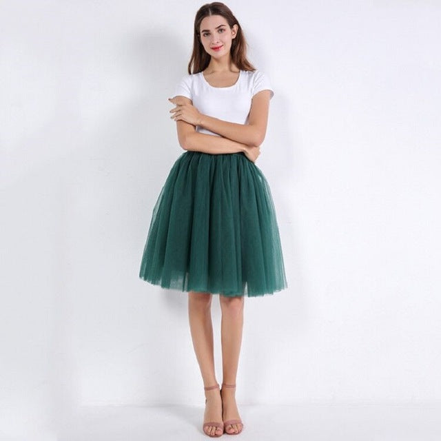 5 Layers 60cm Princess Midi Tulle Skirt