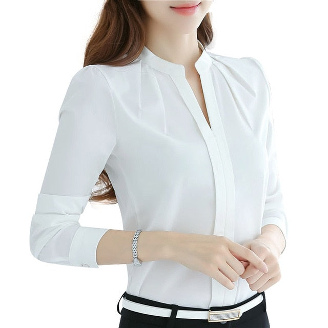 Long Sleeved Chiffon Blouse