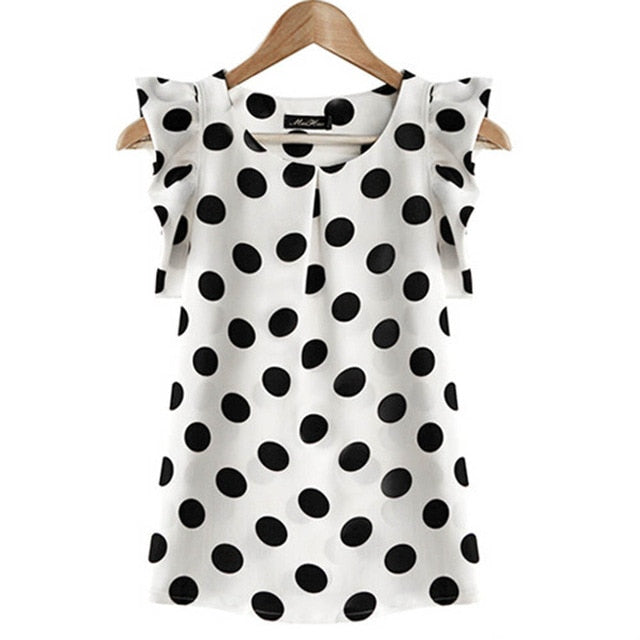 Fashion  Girl Dots Blouse Women Casual