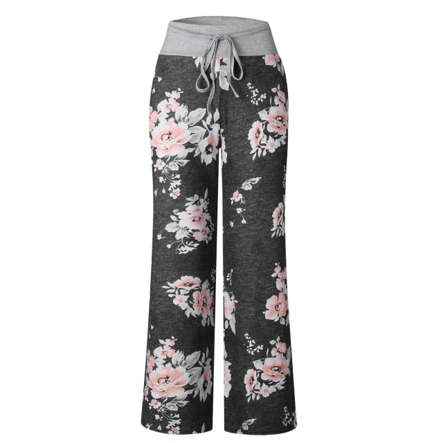 Causal Women Autumn Flower Print Pants