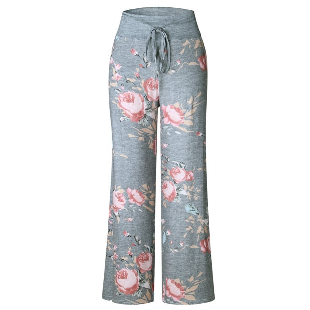 Causal Women Autumn Flower Print Pants